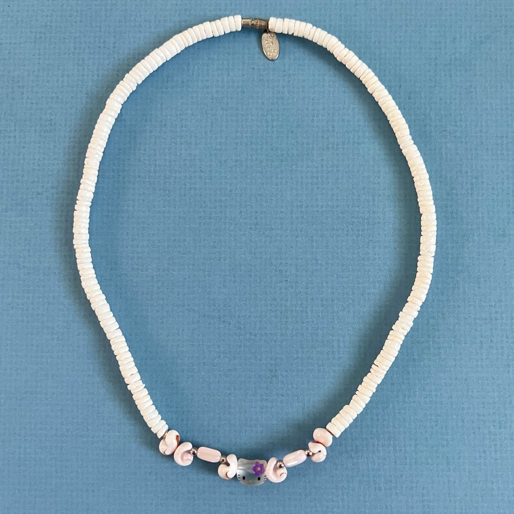 Authentic Sanrio Y2K Hello Kitty‎ Purple Puka Shell Necklace
